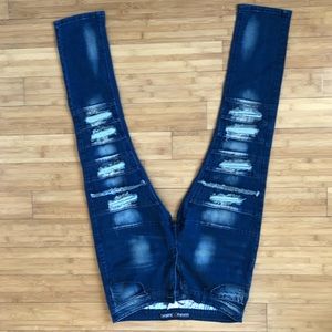 Men’s dark blue jeans (light bleach)